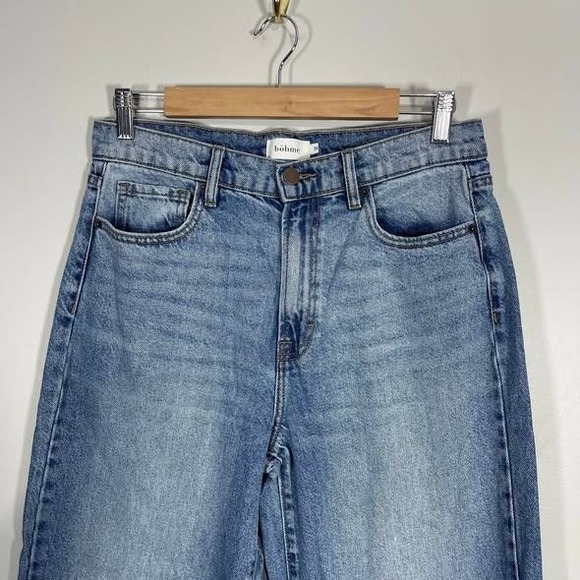 Bohme High Rise Wide Leg Jeans Womens 29 Light Wash Denim Baggy‎ HD9100D-M - Picture 2 of 5
